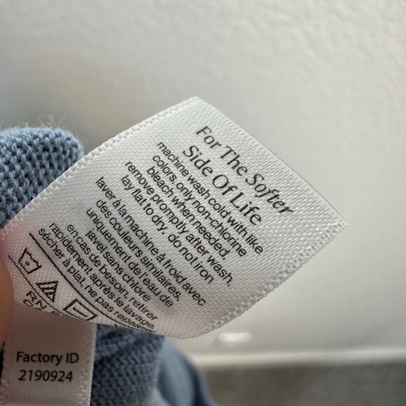 Eberjey Womens Fine Gauge Knit Sweater Loungewear Wide Leg Cozy Pants in Blue L - Picture 7 of 11